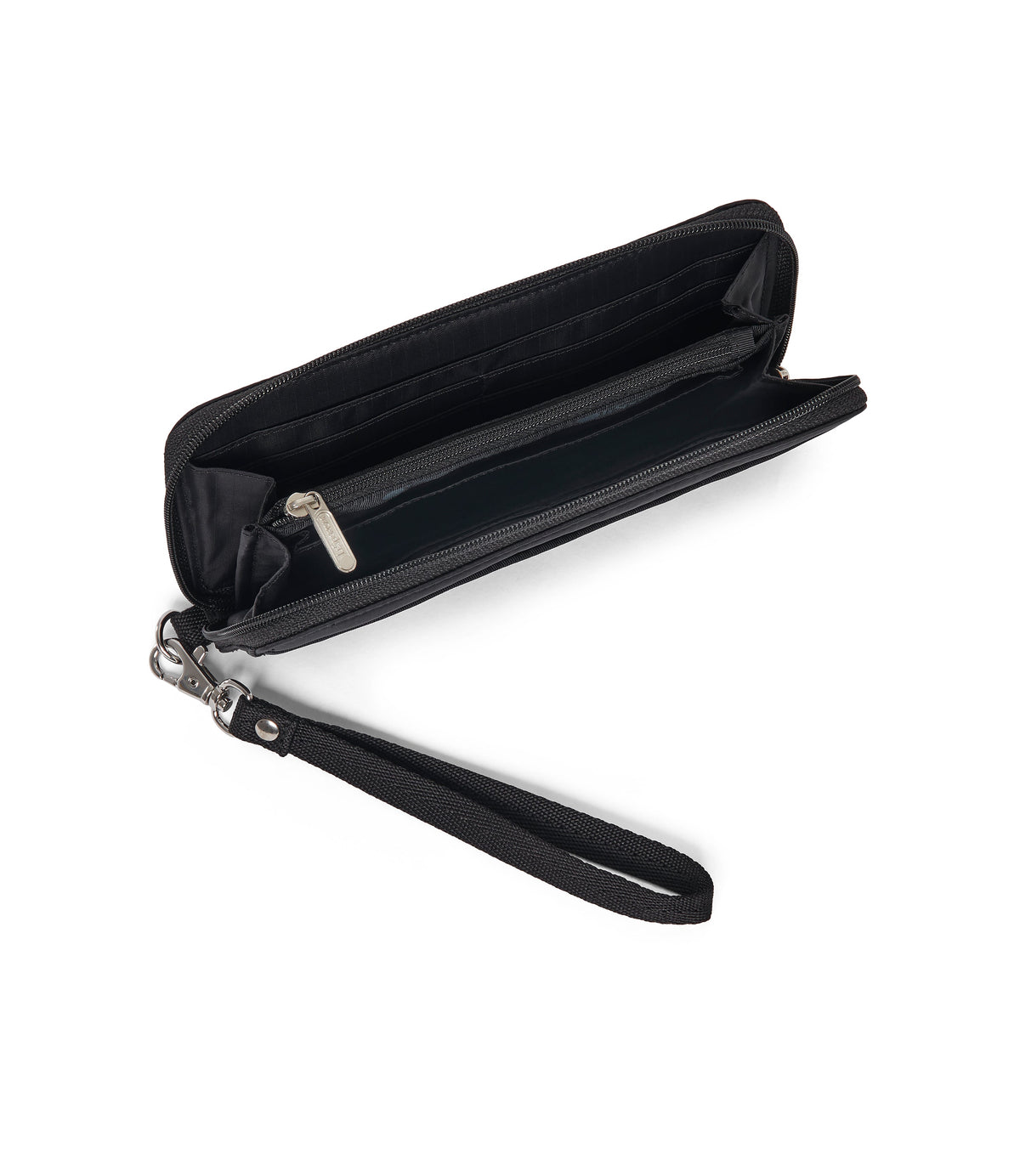 Tech Wallet Wristlet - Black solid view 4