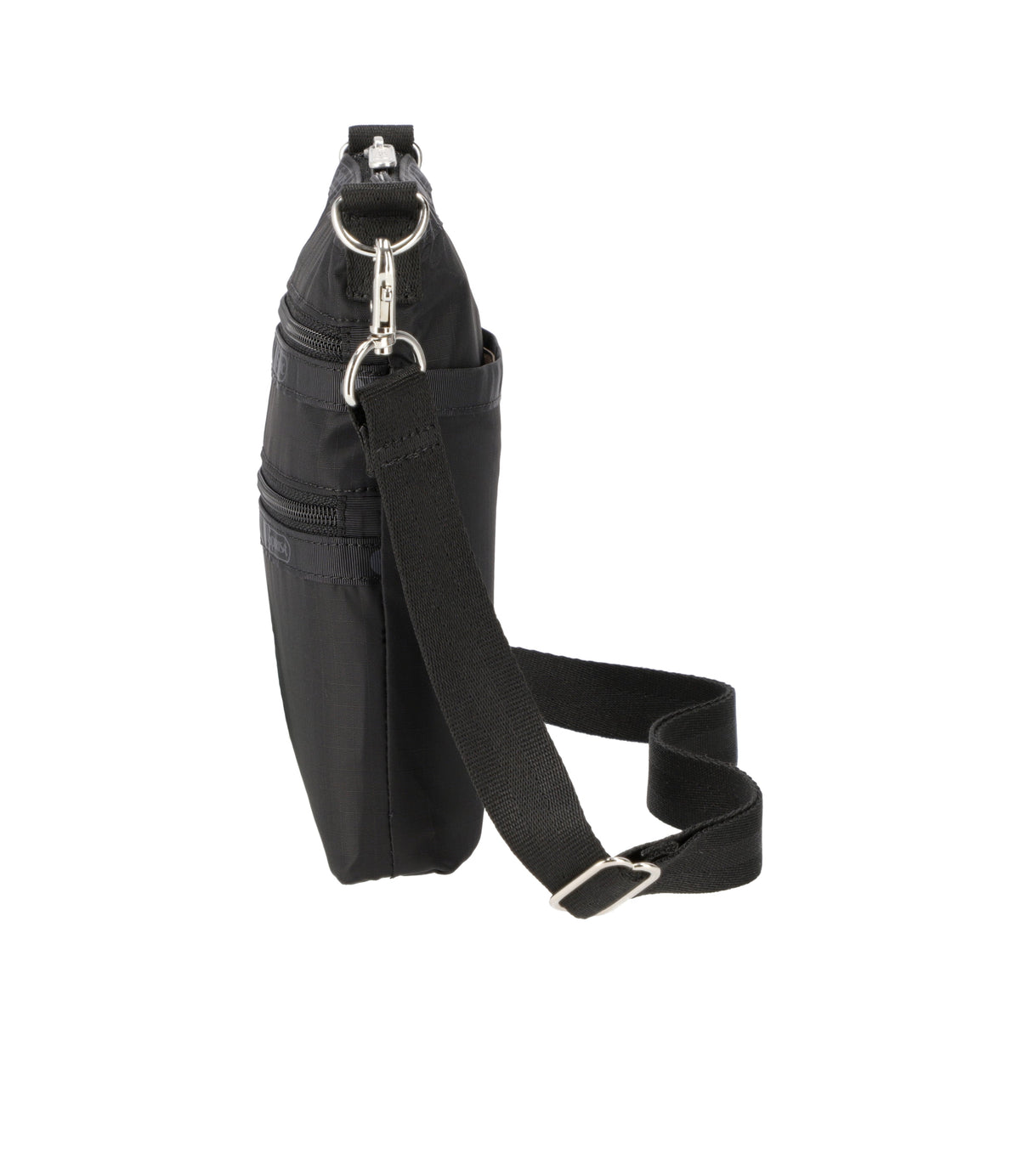 3-Zip Crossbody - Black solid view 4