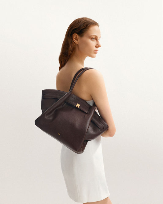 Hana Medium Tote Bag - Dark Brown - image 2