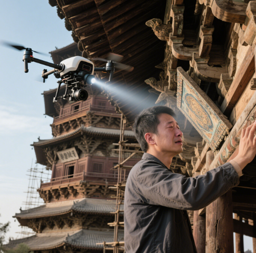 斗拱飛檐上的電子蜻蜓