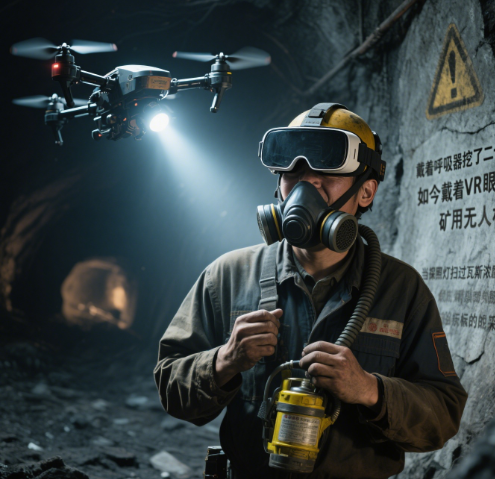 在巷道深處仰望虛擬星空，礦工如今變成了地下礦井勘探飛手