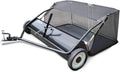 PlantCraft 48 In. Tow-Behind Lawn Sweeper With Universal Hitch For Ride-On Mowers