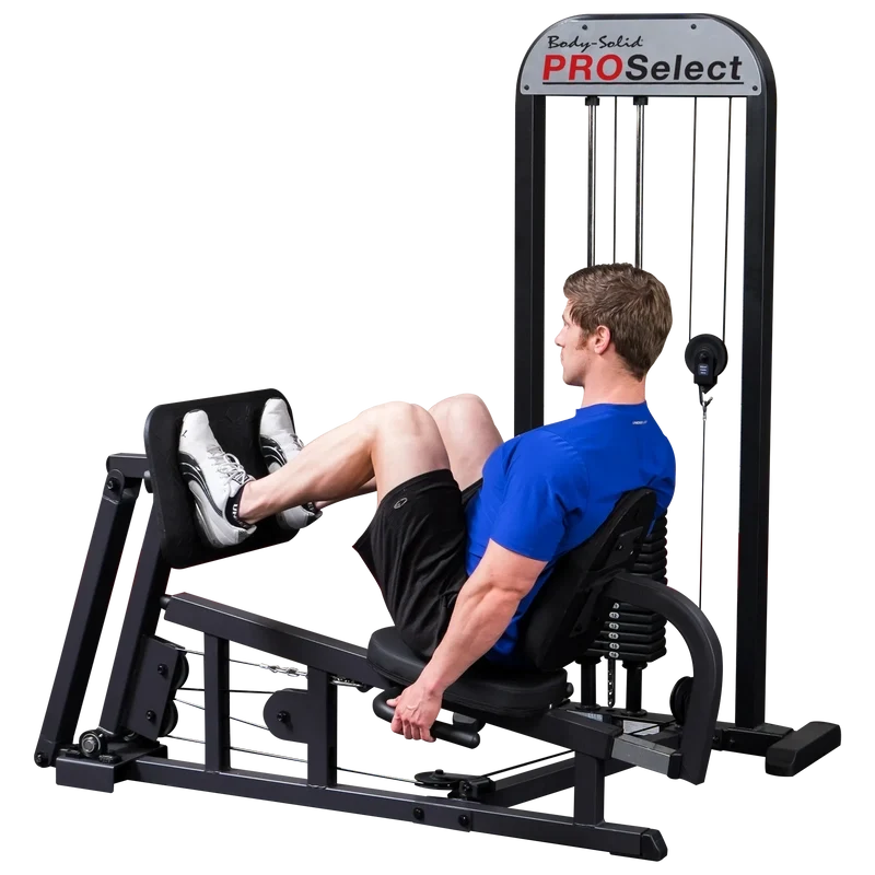 Body Solid Pro Select Leg Press Glp Stk/3 With 310 Lb Stack, Oversized Rubberized Footplate, Double Beam Design, Commercial