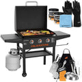 28 In. Blackstone Griddle 2080 With Hood XL Griddle Original 3-Burner Outdoor Flat Top Grill, With Blackstone Griddle