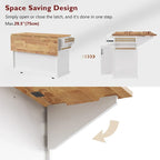 Large Kitchen Island With Wood Drop Leaf, Embossed Texture Rolling Kitchen Cart wDoors And Drawers wStorage For Kitchen, Whit