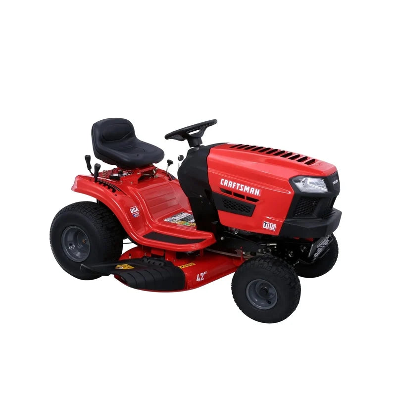 Craftsman T110 42-in Riding Lawn Mower, 17.5 HP Briggs And Stratton Engine, 7-Speed Transmission, Model 13AN77XS093