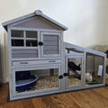 Aivituvin Rabbit Hutch Outdoor Indoor Bunny Cage With Pull Out Tray, Upgraded Chicken Coop With Removable Wire Mesh Bottom, G