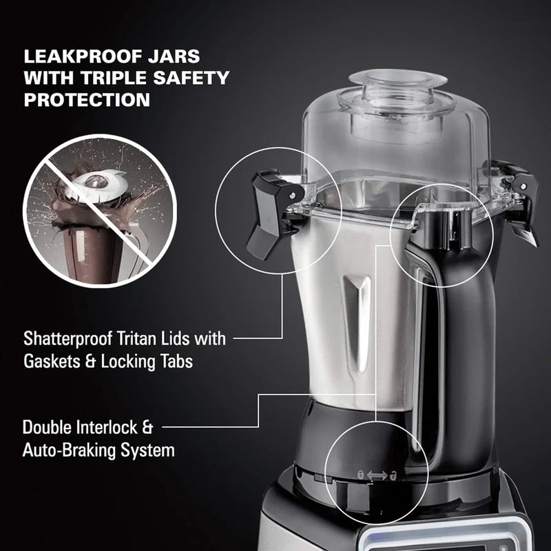 Hamilton Beach Professional 4-in-1 Juicer Mixer Grinder, 1400 Watt, 120V, 3 Jars, For Wet And Dry Spices