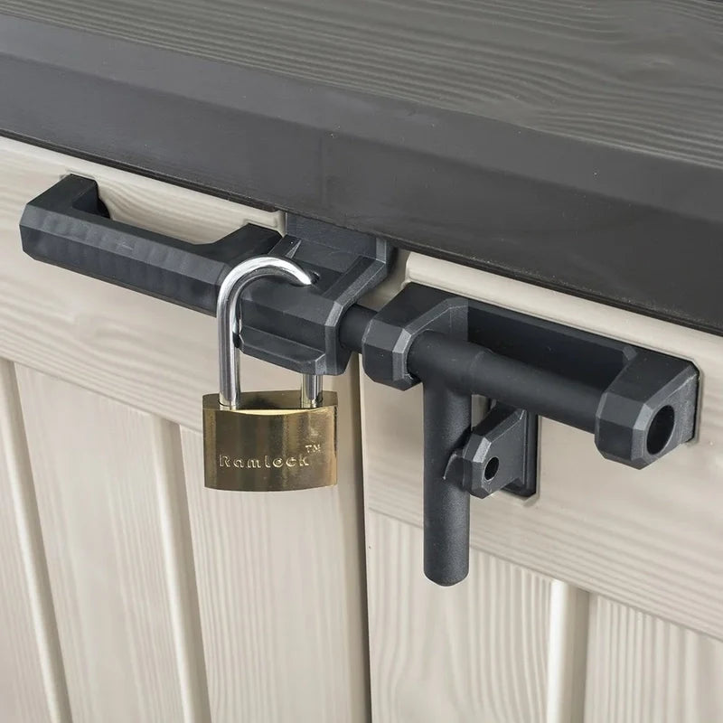 Keter Store It Out MAX Horizontal Durable Resin Outdoor Storage Shed With Heavy Duty Floor And Locking Latch And Double Doors