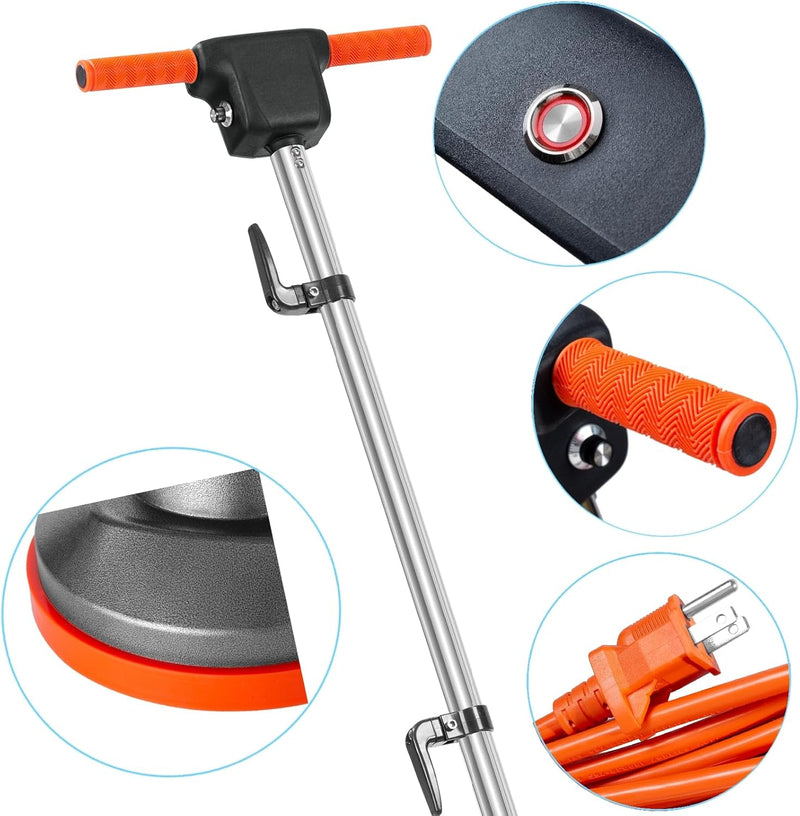 Commercial Floor Scrubber With Brushes And Pads, Heavy Duty Buffer And Cleaner For Tile And Grout