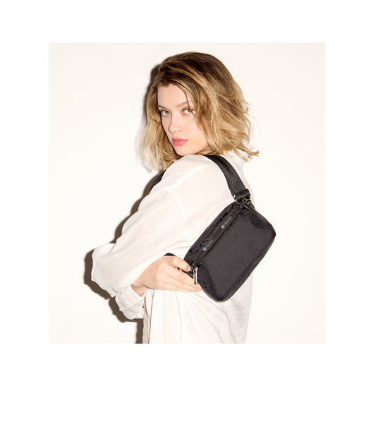 East/West Phone Crossbody - Black solid view 2