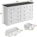 10 Drawers Dresser 55 Large Drawers Wood Dressers And Chest Of Drawers