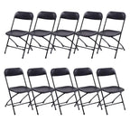 Ktaxon 6 Ft. White Folding Table And 10 Pack Folding Chairs Black, Plastic Table And Chair Set