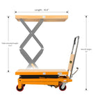 Hydraulic Lifting Table Trolley, Load Capacity 350 Kg, Maximum Height 130 Cm, Double Scissor Lift Table With Safety Device An