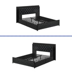 Moasis Queen Size PU Bed Frame LED Upholstered Platform Bed Frame