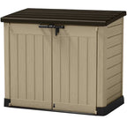 Keter Store It Out MAX Horizontal Durable Resin Outdoor Storage Shed With Heavy Duty Floor And Locking Latch And Double Doors
