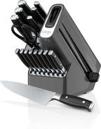 Ninja K32017 Foodi NeverDull 17 Piece Premium Knife System Block Set With Built-In Sharpener, Stainless Steel/Black