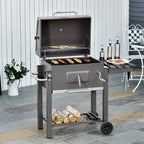 Outsunny Charcoal Bbq Grill, Outdoor Portable Cooker, Gray