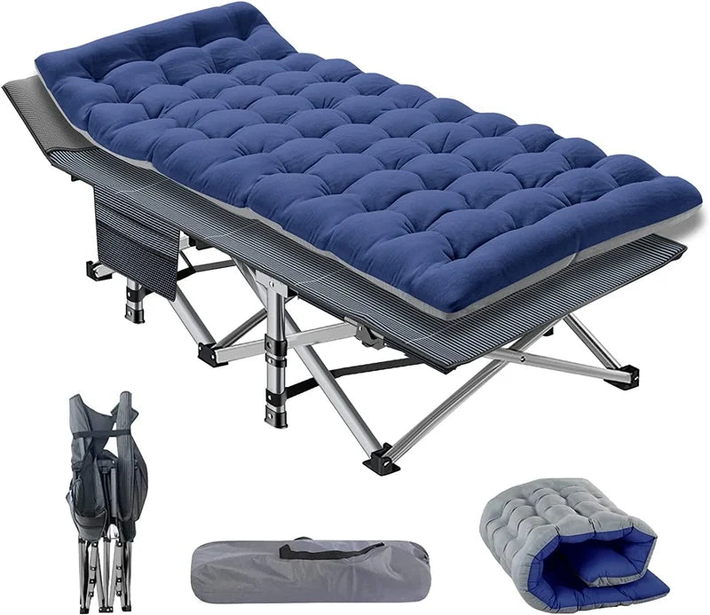 Slsy 2 Pack Folding Bed Cot With 3.3 In. 2 Sided Mattress, 75 In. 28 In. Folding Camping Cots With Carry Bag, Portable Sleepi
