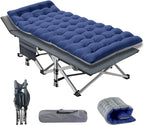 Slsy 2 Pack Folding Bed Cot With 3.3 In. 2 Sided Mattress, 75 In. 28 In. Folding Camping Cots With Carry Bag, Portable Sleepi