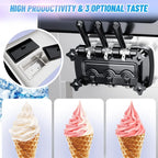 Garvee 2200W Commercial Ice Cream Machine, 3 Flavor Soft Serve Ice Cream Machine, 5.3-7.4 Gal/Hr, With LCD Touch Screen