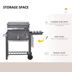 Outsunny Charcoal Bbq Grill, Outdoor Portable Cooker, Gray