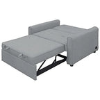 488243 Convertible Sleeper Sofa Bed, Adjustable Single Bed Chair With USB Port And 2 Pillows, Grey