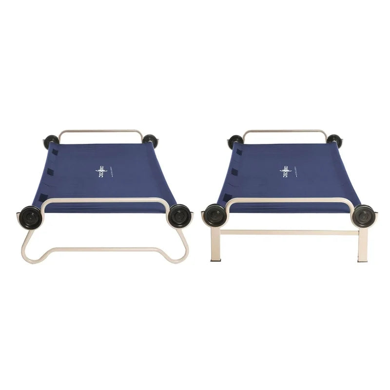 Disc-O-Bed XL Cam-O-Bunk Benchable Double Cot With Storage Organizers, Navy