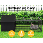 Weatherproof Metal Rabbit Hutch w/Run And Secure Locks i.Pet