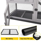 Aivituvin Rabbit Hutch Outdoor Indoor Bunny Cage With Pull Out Tray, Upgraded Chicken Coop With Removable Wire Mesh Bottom, G
