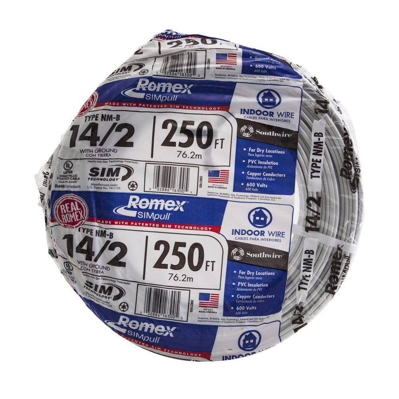 Southwire 250 Ft. 142 Solid Romex SIMpull Cu Nm-B Wg Wire