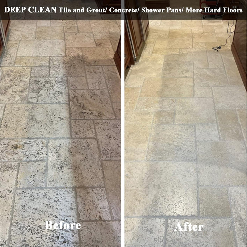 Commercial Floor Scrubber With Brushes And Pads, Heavy Duty Buffer And Cleaner For Tile And Grout