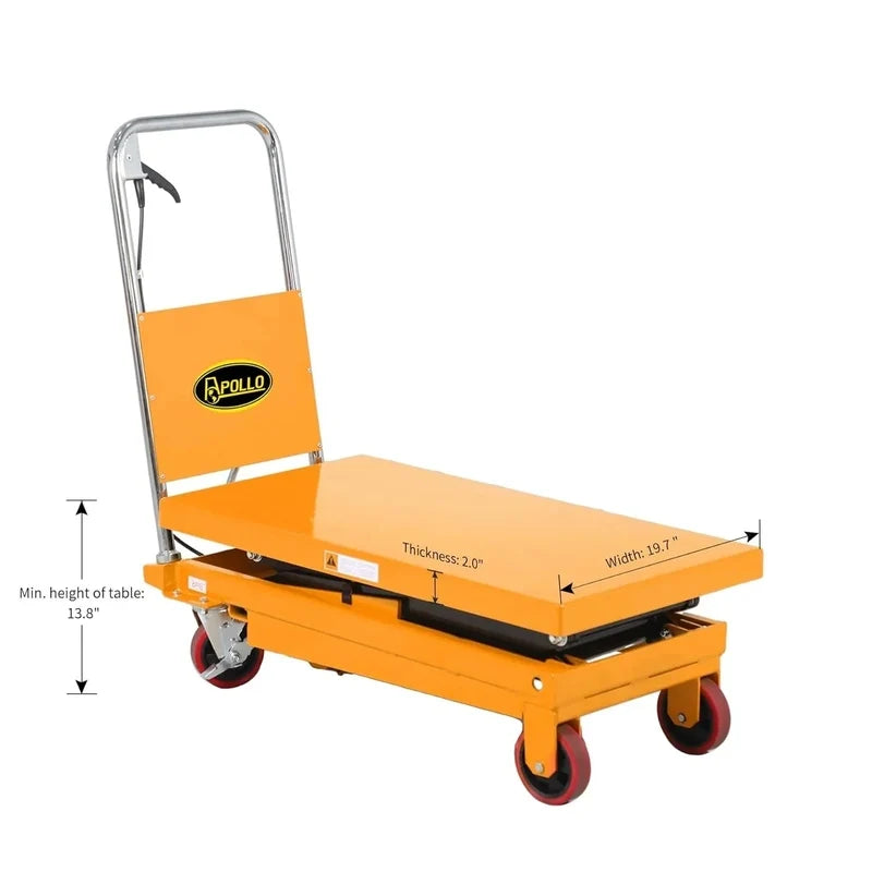 Hydraulic Lifting Table Trolley, Load Capacity 350 Kg, Maximum Height 130 Cm, Double Scissor Lift Table With Safety Device An