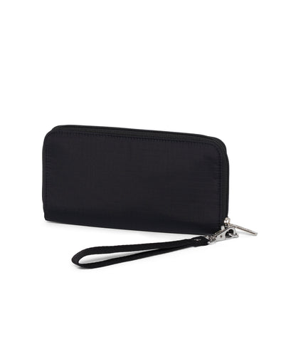Tech Wallet Wristlet - Black solid view 3