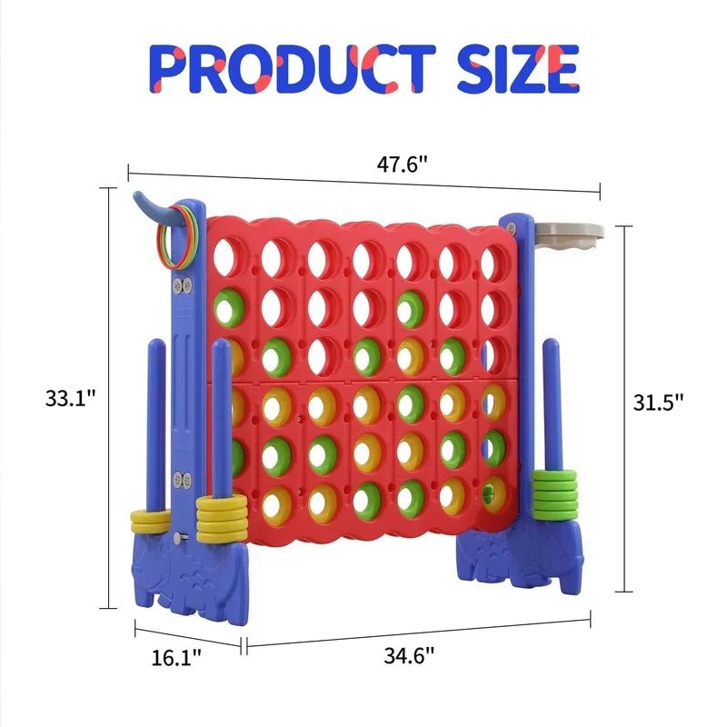 Unicoo 3-in-1 Giant 4 In. A Row Game, Featuring Basketball Hoop, Ring Toss Game And 4-to-Score Game. For Kids And Adults