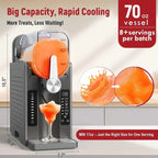 Slushie Machine, No Ice Needed All-in-One Slushy Maker For Home, Real-Time Temp Display, Auto-Clean, 6 Preset, Frozen Margari