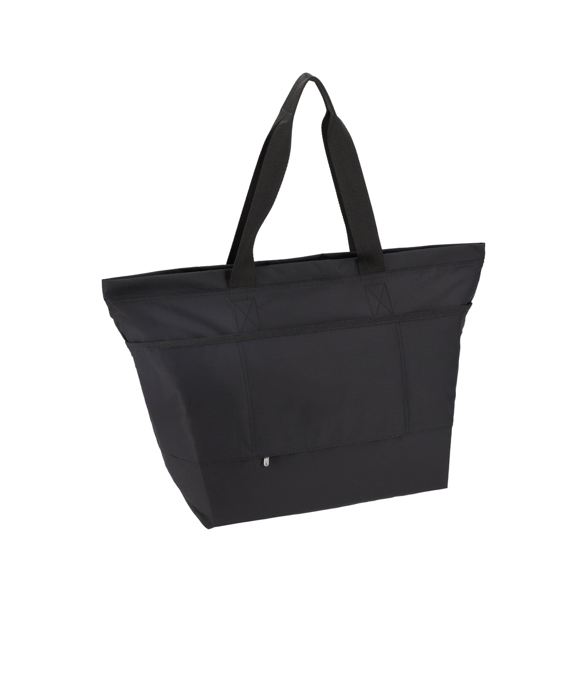 Carlin Zip Top Tote Bag - Black solid view 3