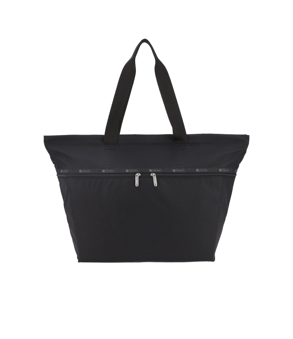 Carlin Zip Top Tote Bag - Black solid