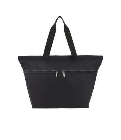 Carlin Zip Top Tote Bag - Black solid