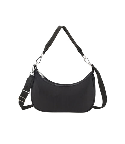 Small Convertible Hobo - Black solid