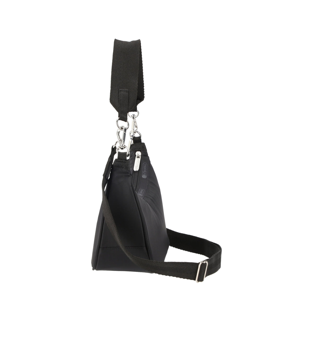 Small Convertible Hobo - Black solid view 3