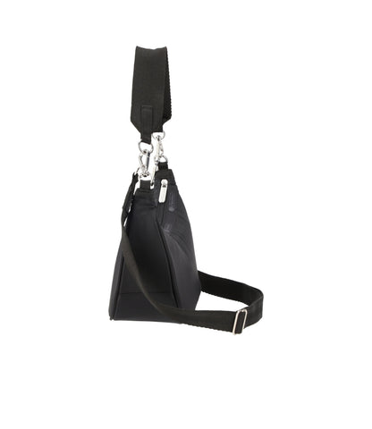 Small Convertible Hobo - Black solid view 3