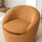 Swivel Barrel Chair, 360 Degree Rotation, Boucle Fabric
