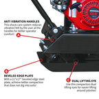 Tomahawk Power Plate Compactor 5.5 HP, 3000 Lbs/Ft, 63cc, Gas, 17 x 13 Plate Compactor, 5900 Vpm
