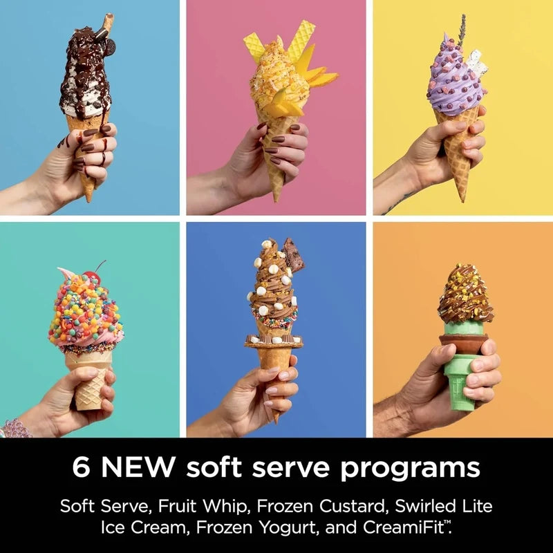 Ninja Swirl By CREAMi Ice Cream And Soft Serve Maker, Sorbet, Milkshake, Frozen Yogurt, Low Calories Program And More, 13-in-