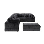 Oversized 6-Piece Corduroy Upholstered L-Shaped Modular Sectional Sofa, Diy Combination