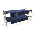 Disc-O-Bed XL Cam-O-Bunk Benchable Double Cot With Storage Organizers, Navy