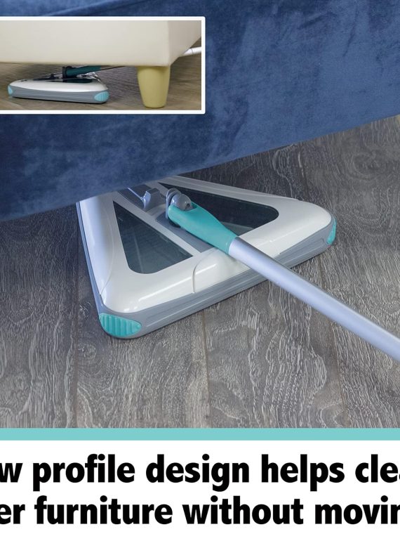 Zippi Sweeper Max, Powerful And Lightweight Sweeper For Carpet Hardwood And Tile Triangular Design Allows For Sweeping In Cor