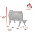 900 Square Feet EPA-exempt Cast Iron Stove