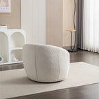 Swivel Barrel Chair, 360 Degree Rotation, Boucle Fabric